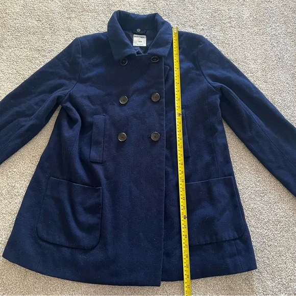 Old Navy Deep Blue Double Breasted Wool Coat - Picture 10 of 12